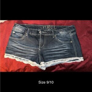 Various brands of Jean shorts.